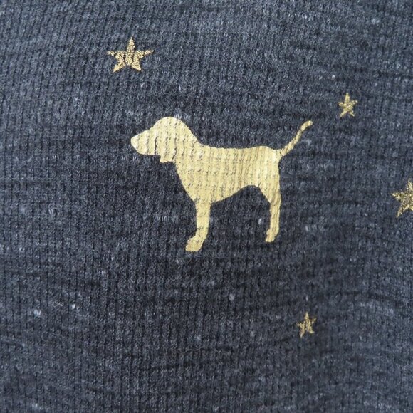 PINK Victorias Secret Medium Gold Ribbed Snap Front Long Sleeve Lounge Romper - Picture 3 of 11